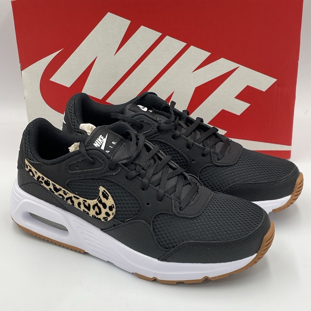 Nike‎ Air Max SC Leopard Black White Hemp Sesame Shoes FZ2649-001 Women's Sz 6